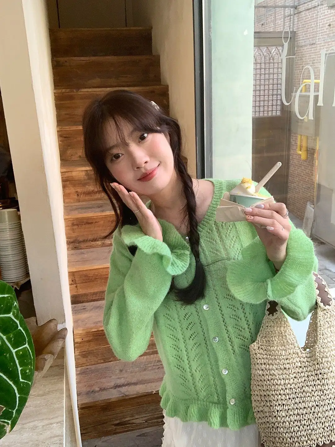 레이스 디테일 가디건 상세 이미지 2