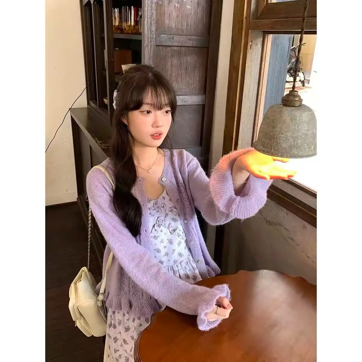 레이스 디테일 가디건 상세 이미지 5