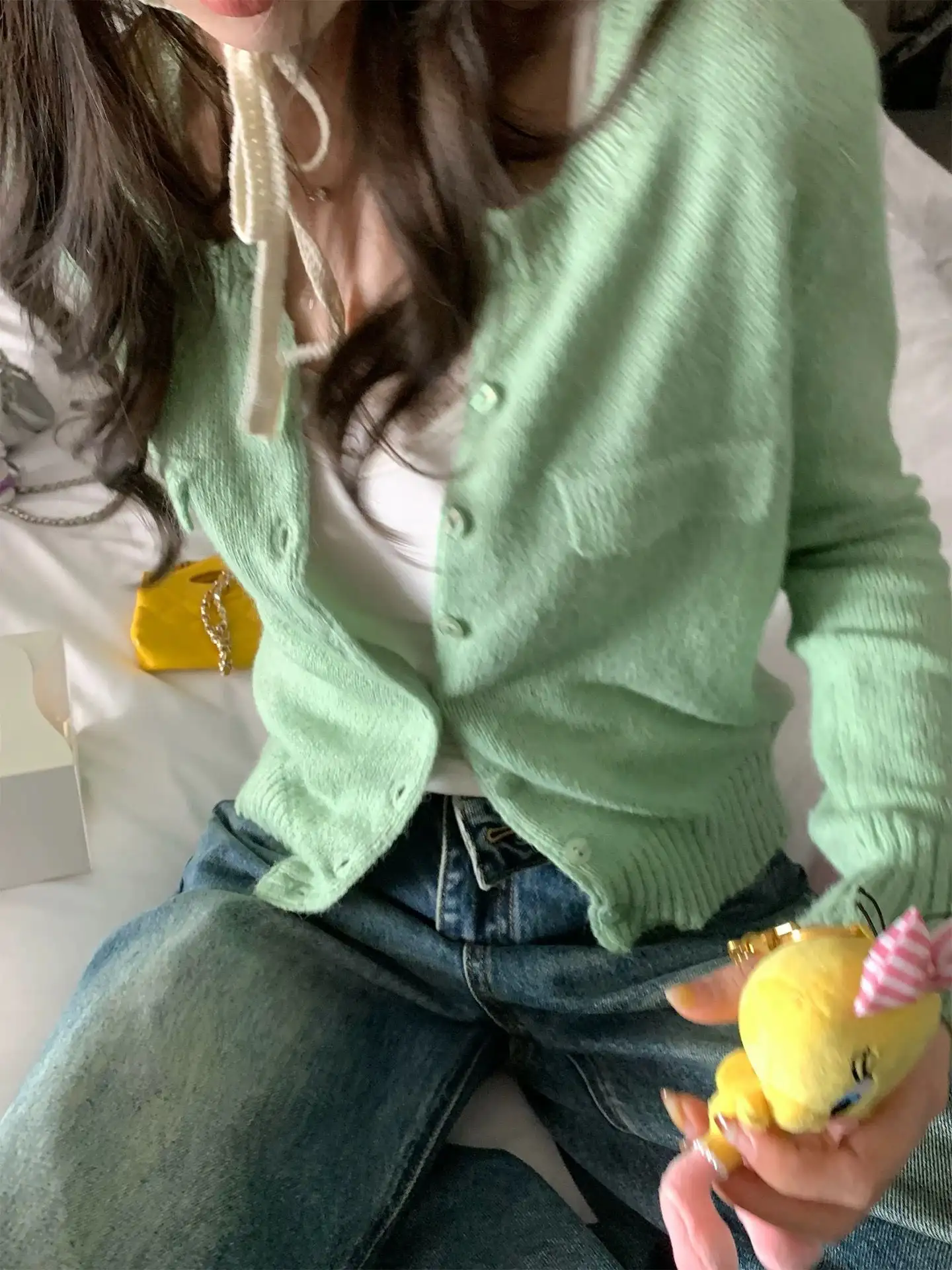 마해모 라운드넥 루즈핏 가디건 상세 이미지 2