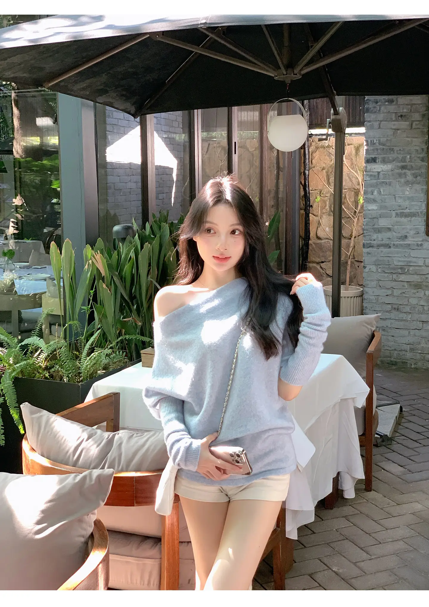 모헤어 혼방 오프숄더 니트 상세 이미지 6