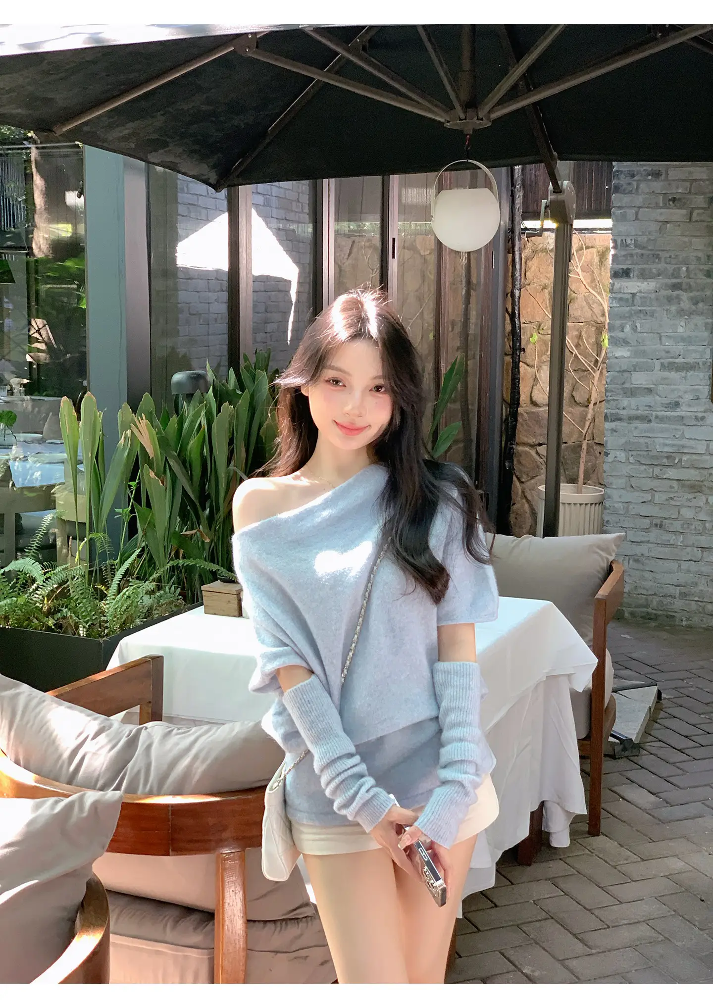 모헤어 혼방 오프숄더 니트 상세 이미지 9