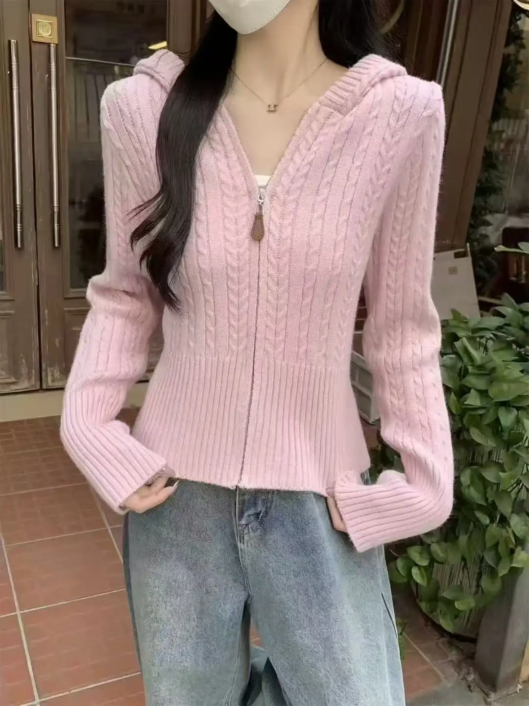 꽈배기 후드 가디건 상세 이미지 4