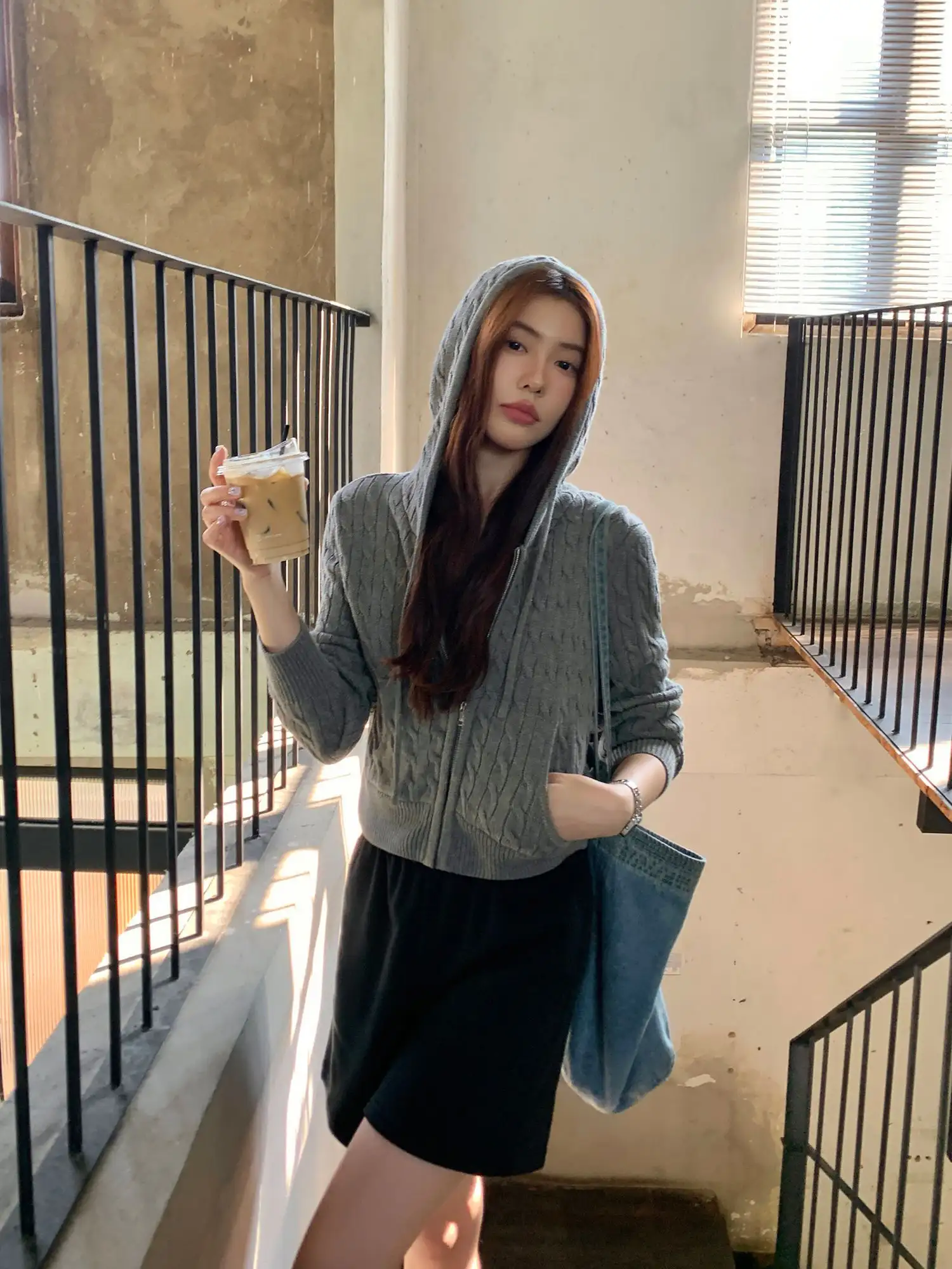 꽈배기 후드 가디건 상세 이미지 2
