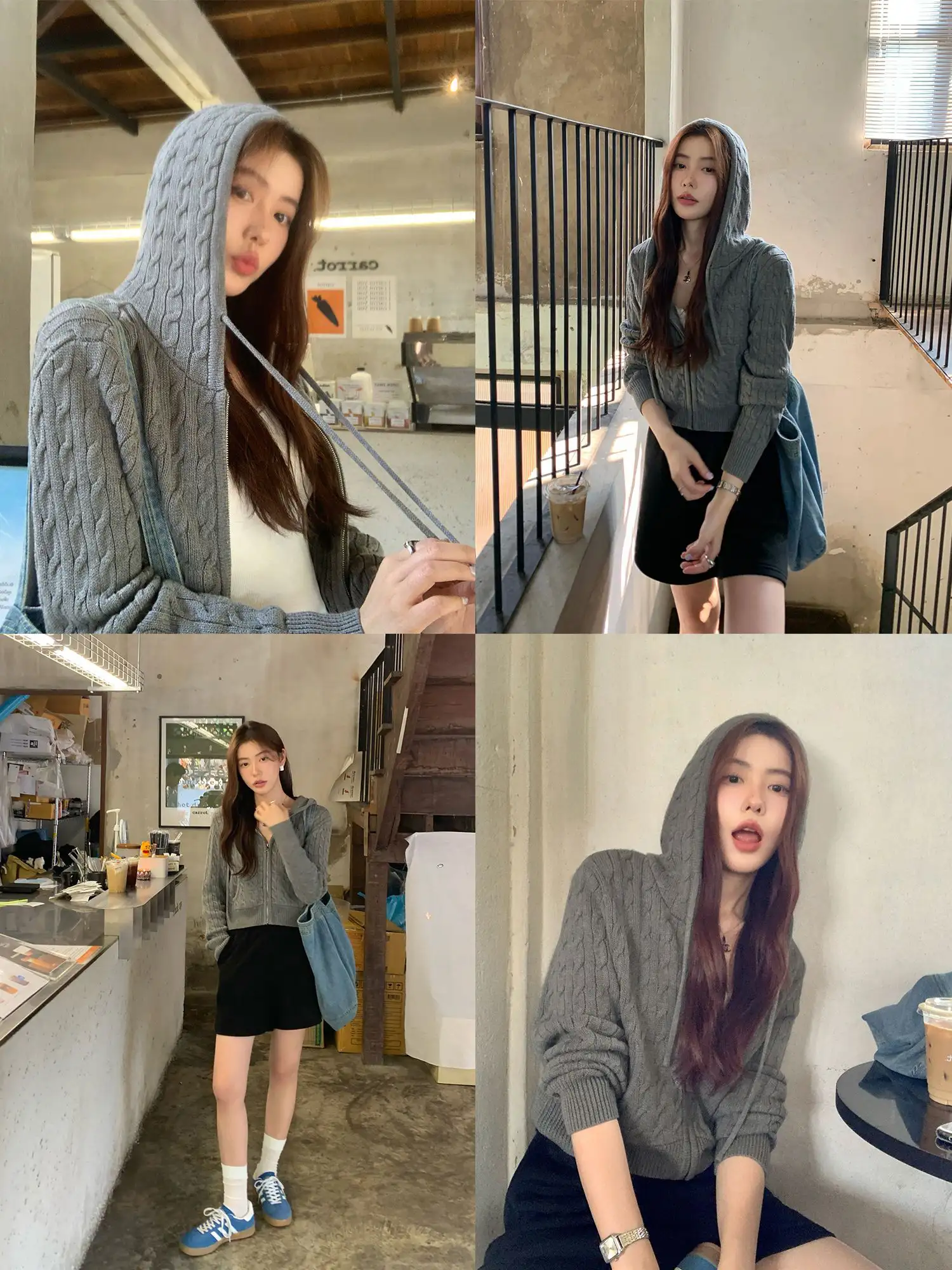 꽈배기 후드 가디건 상세 이미지 5