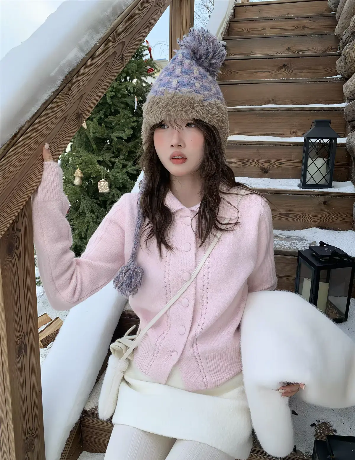 폴드 칼라 루즈핏 니트 가디건 상세 이미지 1