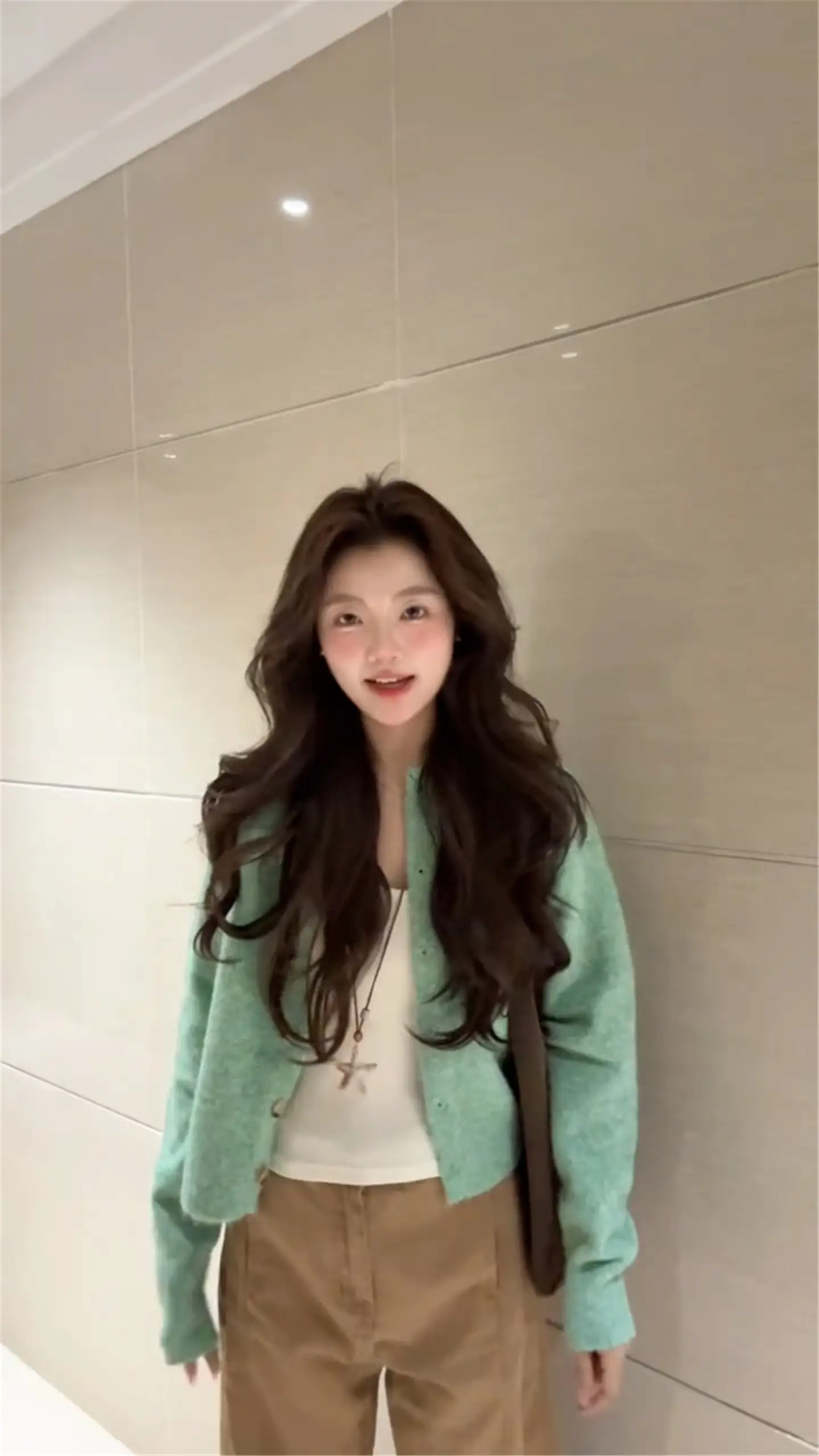 한국인기 그린 루즈핏 니트 가디건 상세 이미지 4