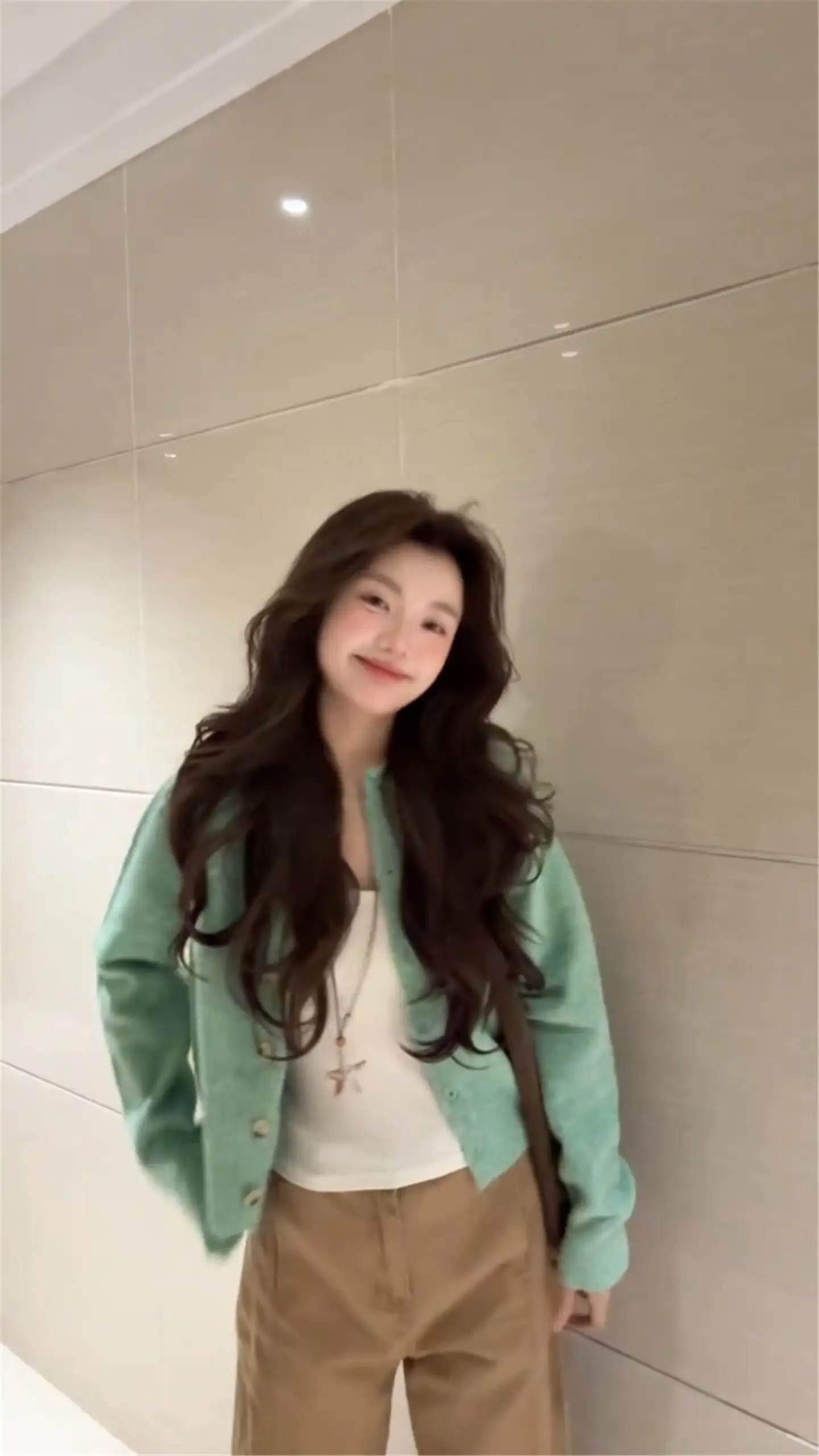 한국인기 그린 루즈핏 니트 가디건 상세 이미지 5