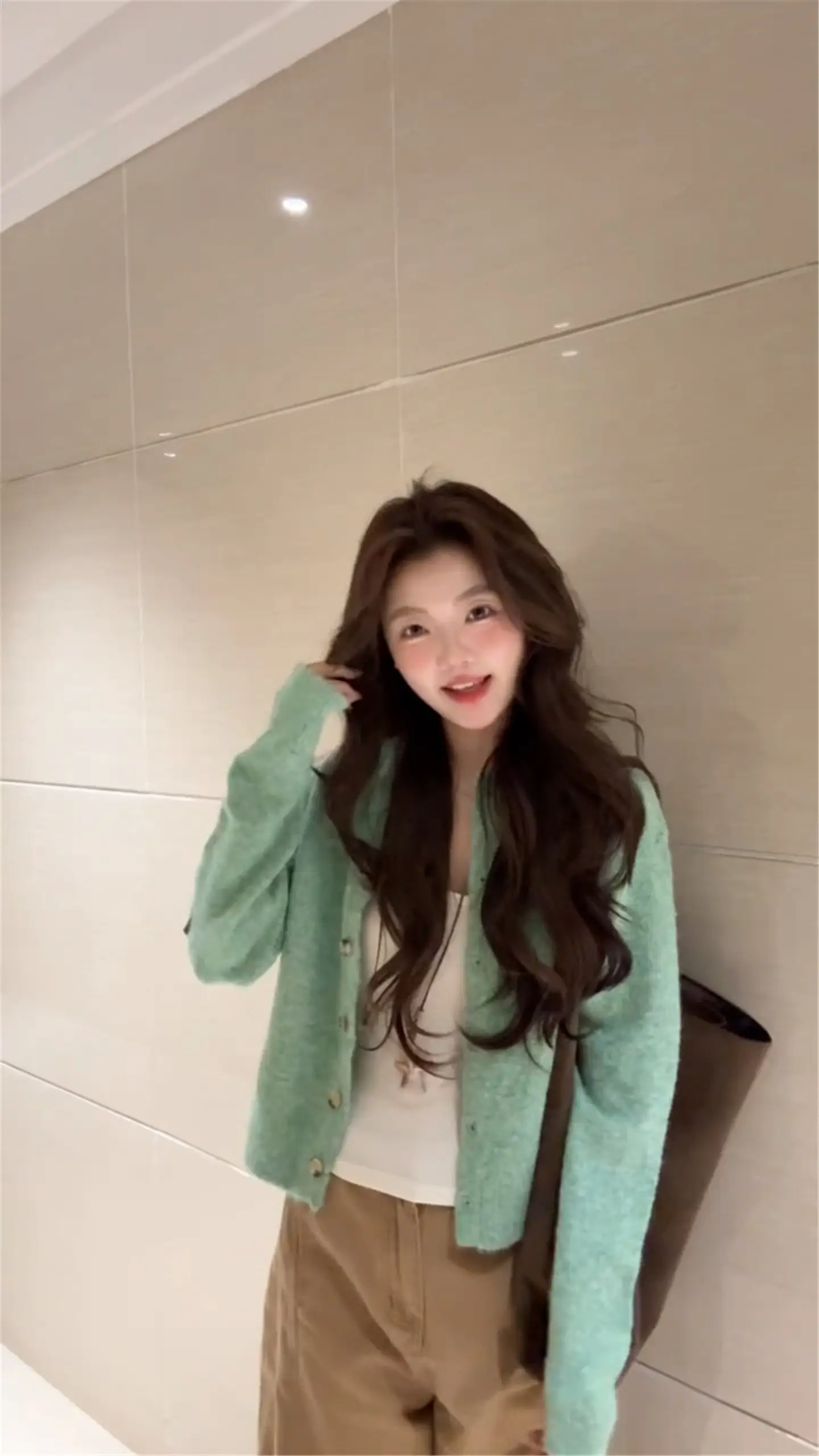 한국인기 그린 루즈핏 니트 가디건 상세 이미지 11