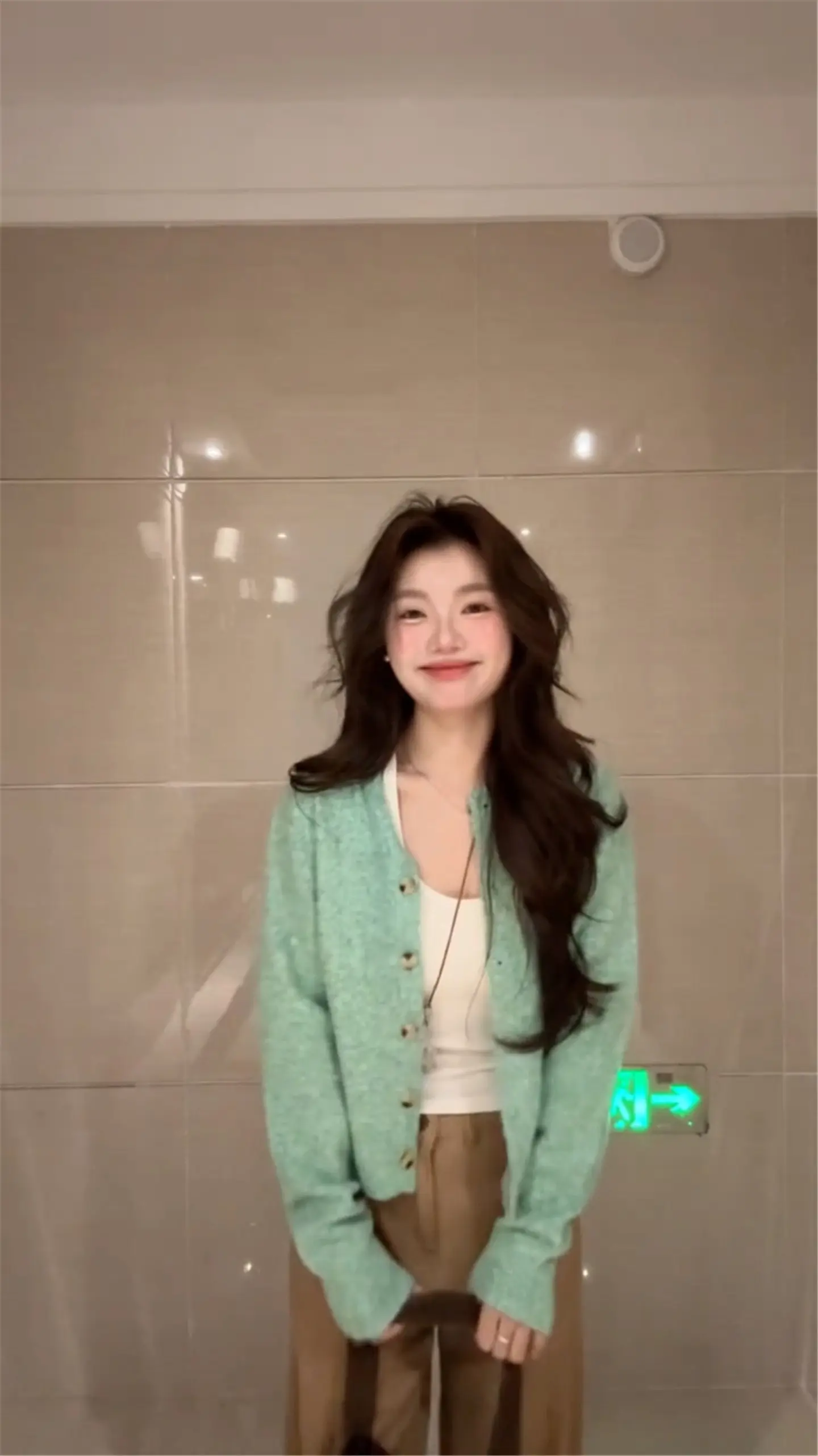 한국인기 그린 루즈핏 니트 가디건 상세 이미지 14