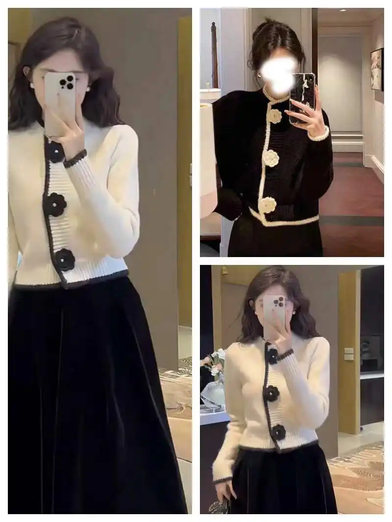 카멜리아 포인트 투톤 가디건 상세 이미지 1