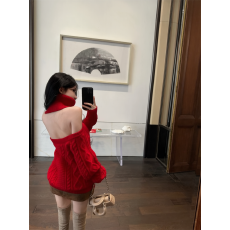 批发实拍实价 新款~新年红色高领麻花露肩长袖加厚<b class='q'>连衣裙</b>女