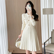 批发2025秋冬季新款小香风气质针织<b class='q'>连衣裙</b>高端名媛优雅内搭毛衣a字裙