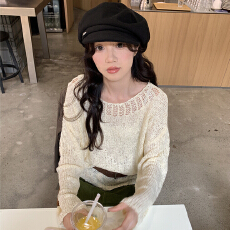 批发温柔风慵懒风<b class='q'>镂空</b>针织<b class='q'>衫</b>女春秋装穿搭奶呼呼软糯长袖上衣叠穿罩<b class='q'>衫</b>