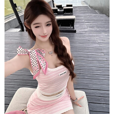 批发luna潞娜 张元英风格纯欲性感修身套装女夏装背心+包臀裙<b class='q'>两件</b><b class='q'>套裙</b>