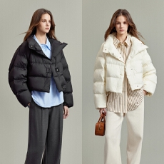 批发<b class='q'>欧美</b>短款咖色羽绒棉服女2024冬装新款<b class='q'>高端</b>时尚保暖棉衣加厚面包服