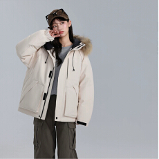 批发工装派克羽绒棉服女2024冬季<b class='q'>新款</b>加厚美式高级情侣大毛领棉衣