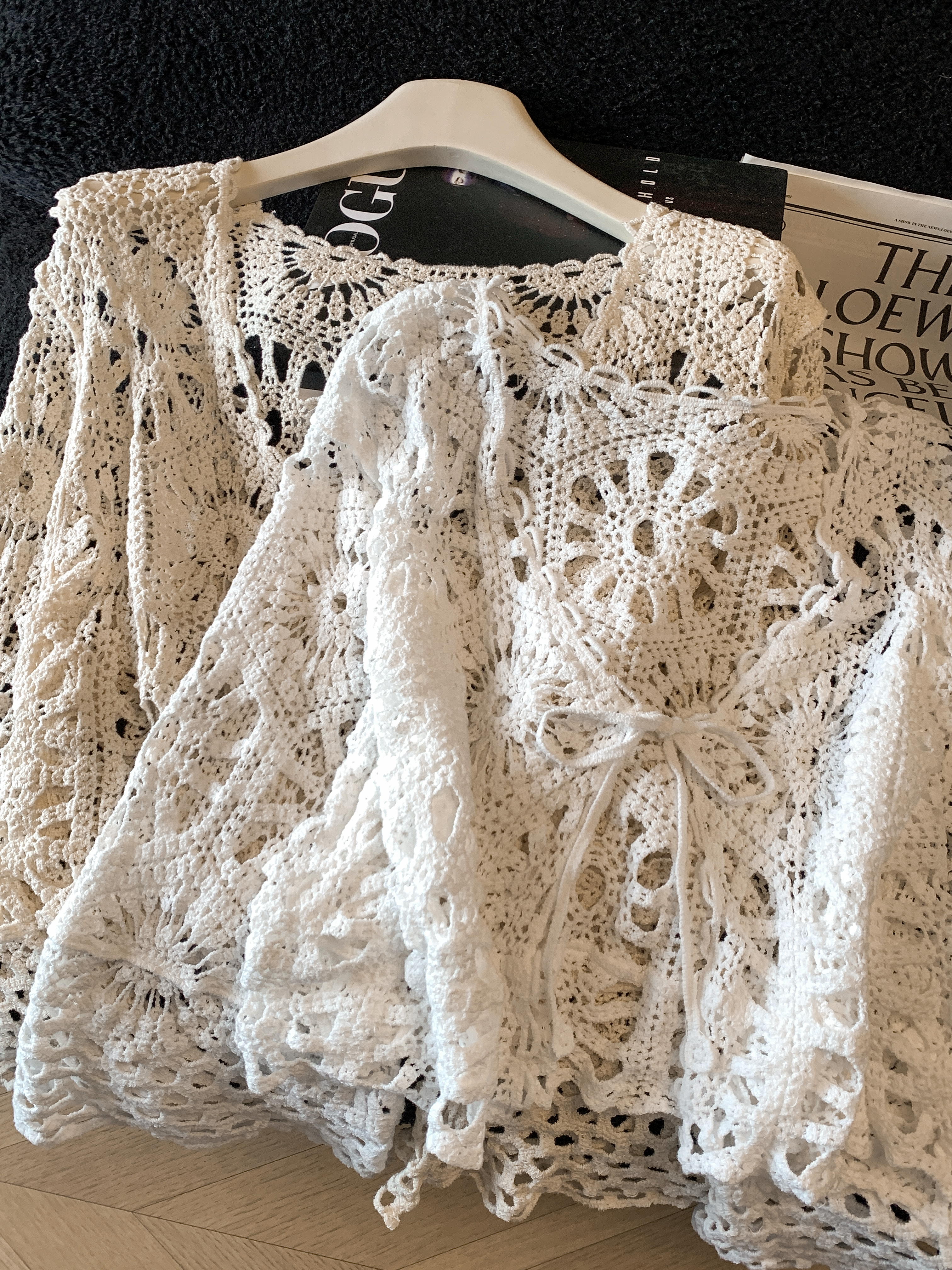 실사 2026 자수 홀로우 아웃 니트 블라우스 여름 외부 가져 가라. 해변가 휴가 바람 긴팔 맨위 오픈 가디건 태양 보호 셔츠 여성