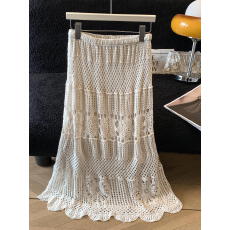 批发实拍夏新款韩版设计感外搭罩衫V领镂空宽松短款+中长裙二件套装女