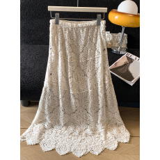 批发实拍夏新款韩版设计感外搭罩衫V领镂空宽松短款+中长裙二件套装女