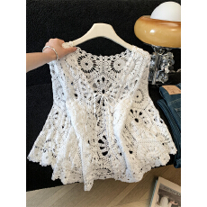 批发实拍温柔短款长袖针织防晒衣宽松显瘦性感<b class='q'>镂空</b>海边度假<b class='q'>开衫</b>上衣