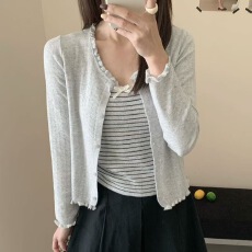 批发春季新款韩系撞色<b class='q'>吊带</b>开衫两件针织衫休闲百搭长袖<b class='q'>打底衫</b>百搭上衣