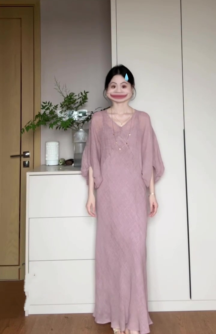 해변가 휴가 바람 허리 수축 긴팔 여성 드레스 2026 여름 꼬집기 허리 길다 치마