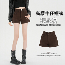 批发实拍 春季新款<b class='q'>牛仔</b><b class='q'>短裤</b>女<b class='q'>高腰</b>辣妹修身显瘦卷边工装<b class='q'>牛仔</b><b class='q'>短裤</b>热裤