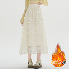 批发实拍 芭蕾风蕾丝拼接蛋糕加绒<b class='q'>半身</b>裙女秋冬新款高腰a字中长<b class='q'>半身</b>裙