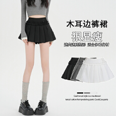 批发实拍 新款西装百褶设计半身裙女辣妹高腰显瘦a字百搭防走光裙裤