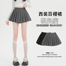 批发实拍 春款西装百褶裙女<b class='q'>半身裙</b>短裙裤芭蕾风辣妹<b class='q'>高腰</b>a字防走光短裙
