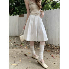 批发实拍 2026春夏辣妹复古高腰半身裙女休闲伞裙气质a字裙中裙