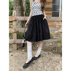 批发实拍 2026春夏辣妹复古高腰半身裙女休闲伞裙气质a字裙中裙