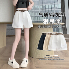 批发实拍 卷边天丝棉<b class='q'>短裤</b>女春夏2026休闲时尚宽松显瘦高腰a字阔腿<b class='q'>短裤</b>