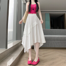 批发实拍 不规则蕾丝花边<b class='q'>长裙</b>半身裙女2026春夏新款显瘦百搭a字半裙