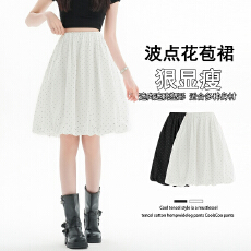 批发实拍 蓬蓬波点花苞<b class='q'>半身</b>裙女2026夏季新款高腰a字甜美花苞显瘦中裙