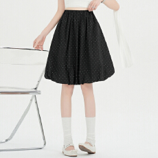 批发实拍 蓬蓬波点花苞<b class='q'>半身</b>裙女2026夏季新款高腰a字甜美花苞显瘦中裙