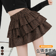 批发实拍 鹿皮绒咖色蛋糕半身裙女2026秋季辣妹高腰显瘦a字蓬蓬裙短裙