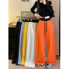 批发实拍加绒加厚休闲<b class='q'>裤</b>2025冬季新款显瘦撞色高腰阔腿<b class='q'>哈伦</b>两穿铆钉<b class='q'>裤</b>