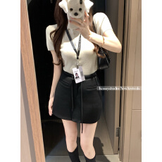 批发实拍实价A字卫裙抽绳运动短裙夏季高腰百搭包裙半身<b class='q'>显瘦</b>百搭短裙