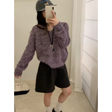 批发v领长袖毛衣针织衫韩系chic轻奢女2025秋季款时尚慵懒风软糯小衫