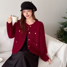 批发<b class='q'>实拍</b>小香风名媛气质短款上衣女2026春秋新款高级感毛呢外套