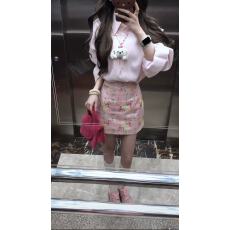 批发早春气质设计感<b class='q'>粉色</b>衬衫<b class='q'>连衣裙</b>子女夏2026新款多巴胺碎花半裙套装