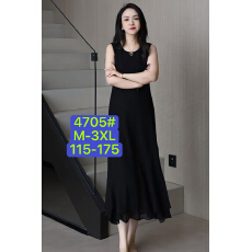 批发气质显瘦鱼尾裙女春夏简约收腰<b class='q'>连衣裙</b><b class='q'>无袖</b>长裙