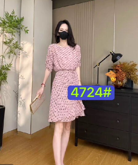 여름 프랑스식 스트랩 꽃무늬 패션 허리 수축 슬림해 보이는 품격 여성 드레스 포장 치마