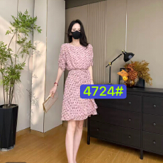 批发<b class='q'>夏季</b>法式绑带碎花时尚收腰显瘦气质女士连衣裙裹裙