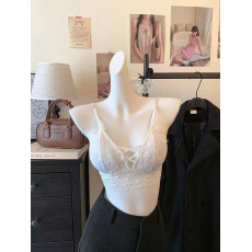 批发实拍~少女风美背蕾丝性感<b class='q'>抹胸</b>裹胸内衣女纯欲交叉吊带<b class='q'>文胸</b>罩上衣