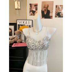 批发性感<b class='q'>亮片</b>流苏<b class='q'>吊带</b><b class='q'>背心</b>女春夏季修身抹胸内搭外穿纯欲风辣妹小上衣