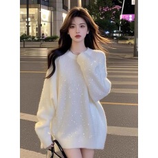 批发法式气质名媛亮片针织<b class='q'>连衣裙</b>女装2025春秋新款修身收腰毛衣短裙子