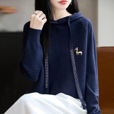 批发早秋连帽针织打底衫女2025新款春秋内搭上衣洋气<b class='q'>大码</b>女装秋冬毛衣