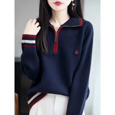 批发半拉链打底衫秋冬内搭可外穿针织衫2025新款<b class='q'>大码</b>毛衣洋气时尚